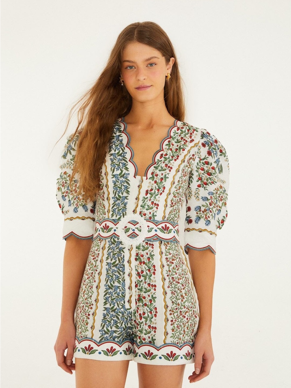 NWT FARM RIO Off-White Fruit Beauty Mini Cut Out Romper